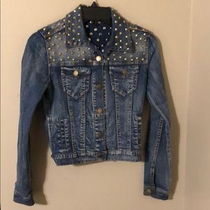 Beautiful like new studded jean jacket - size 2/4